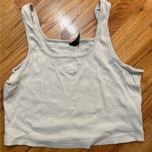 Adidas Off-White Ribbed Tank Top
